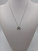 Κολιέ ατσάλινο ασημί Φιόγκος και λαμπερές πέτρες 0715 Silver : 1