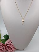 Κολιέ ατσάλινο χρυσός διακριτικός Σταυρός 9173 Gold : 1