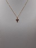 Κολιέ ατσάλινο Χρυσός Σταυρός με στρασάκι 9843 Gold : 2