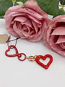 Μπρελόκ λεπτό με στρας Κόκκινη Καρδιά ΜΠ007 red : 1