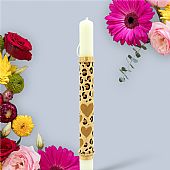 Λαμπάδα κυλινδρική με λεοπάρ καρδούλες LA26848 Λεοπάρ : 1