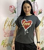 T-shirt καρδιά Α4305 Dark grey
 : 1