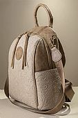 Fragola Γυναικεία Τσάντα Πολυμορφικό backpack με art logo FE246-dark-beige-art : 2