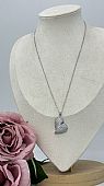 Κολιέ ατσάλινο καρδιά στρας 1240 Silver : 1
