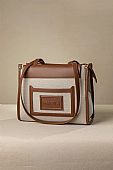 Fragola Τετράγωνη τσάντα ώμου από καραβόπανο T11TEX-B109 Brown : 1