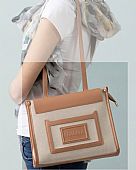 Fragola Τετράγωνη τσάντα ώμου από καραβόπανο T11TEX-B109 Beige : 1