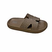 Ocean Addicts Γυναικείες Παντόφλες με Στρας 123153 Brown : 2