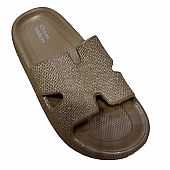 Ocean Addicts Γυναικείες Παντόφλες με Στρας 123153 Brown : 1