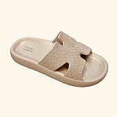 Ocean Addicts Γυναικείες Παντόφλες με Στρας 123153 Beige : 2