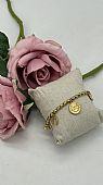 Βραχιόλι Stainless Steel Charms, πέταλο, αστεράκι, λίρα και καρδούλα 36921 Gold : 1