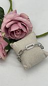 Βραχιόλι ατσάλινο αλυσιδά με στρας 36939 Silver : 1