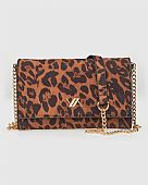 Verde Γυναικεία Τσάντα Χιαστί 16-8298 Animal Print Brown : 1