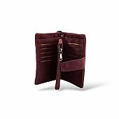 Πορτοφόλι με suede υφή W-2033-10 Wine : 3